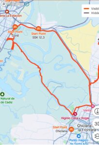 bicycle loop route Chiclana-San Fernando